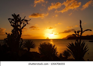 Beautiful Colors Of A Sunset At The French Carribean Island, Martinique