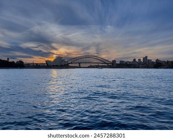 Beautiful colours of the Sky at sunset over Sydney Harbour Bridge NSW Australia  - Powered by Shutterstock