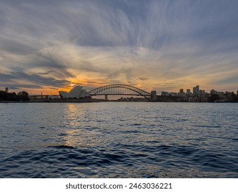 Beautiful colours of the Sky at sunset over Sydney Harbour Bridge NSW Australia  - Powered by Shutterstock