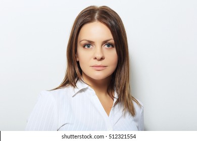 Beautiful Confident Woman With Serious Expression