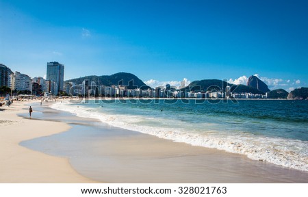 Beautiful Copacabana Beach in Rio de Janeiro. Brazil.