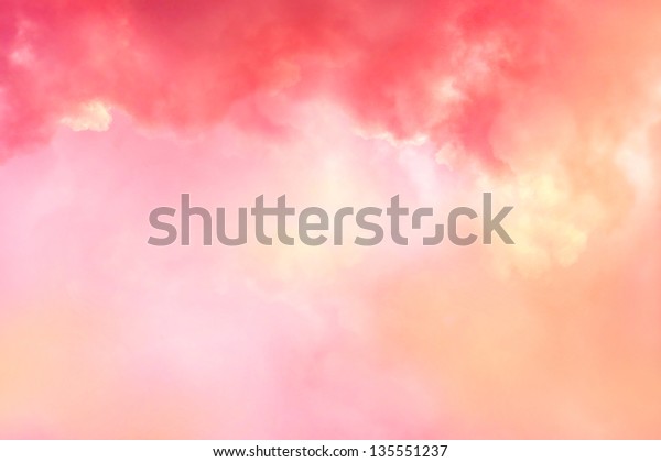 Beautiful Coral Sky Pink Red Clouds Stock Photo (Edit Now) 135551237