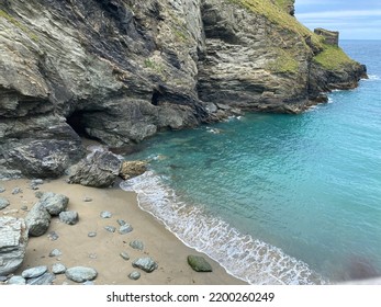 Beautiful Cornwall Coast With Blue Ocean Sea Coastline