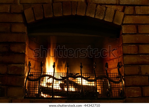 Beautiful Cosy Brickbuilt Fireplace Stock Photo Edit Now 44342710