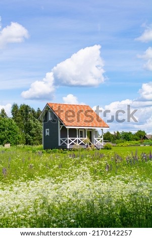 beautiful country house in nature in summer, Belarus