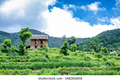beautiful country side home and greenery nature, Chitlang, Nepal.