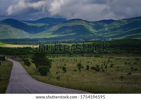 Similar – Single track road in thescottish highlands.