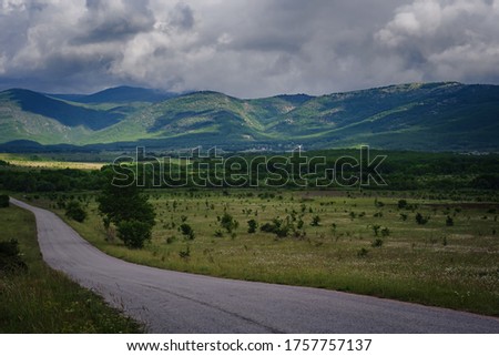 Similar – Single track road in thescottish highlands.