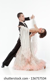 Dance Ballroom Couple Dance Pose Isolated Stock Photo (Edit Now) 645018256