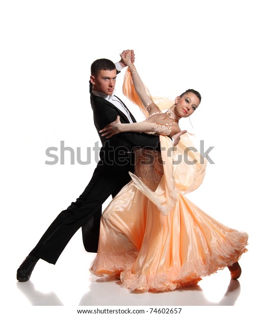 beautiful couple in\
the active ballroom\
dance