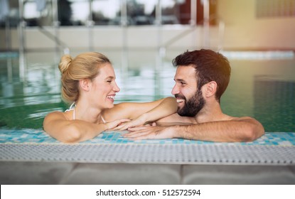 Beautiful Couple Enjoying Spa Wellness Weekend