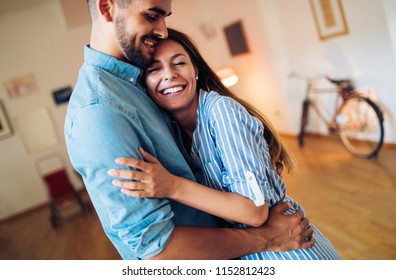 Beautiful couple hugging