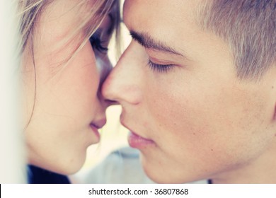 Beautiful Couple Kissing