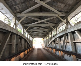 Beautiful Covered Bridge In The Fall In Amish Country Pennsylvania 