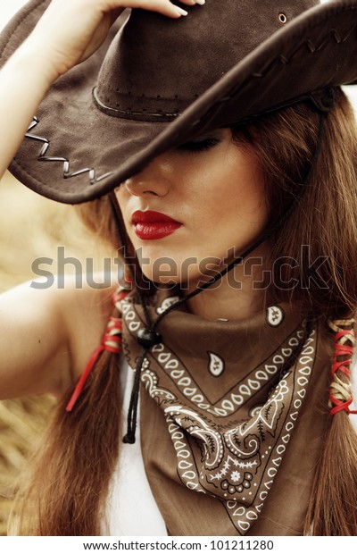 Beautiful Cowgirl Shot Stable Sto