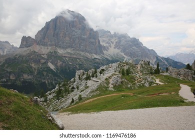 The Beautiful, Craggy Dolomite Mountains Tower Over The Treacherous Terrain Where Fierce Fighting Took Place Between The Italian And Austro-Hungarian Armies During World War I.