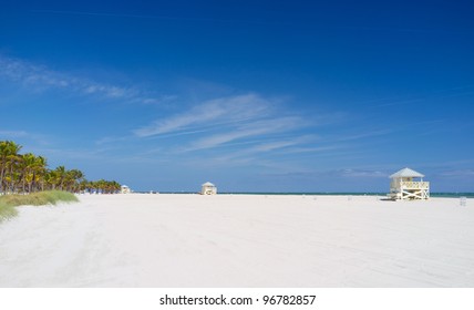 Beautiful Crandon Park Beach In Key Biscayne In Miami.