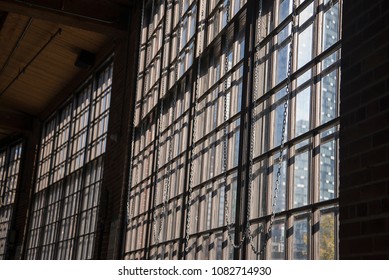 Beautiful Creepy Eerie Window With Chains Like Dungeon Or Jail Cell 