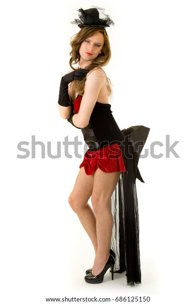 Beautiful Cross Dresser Wearing Nice Dress People Stock Image