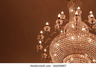 beautiful crystal chandelier decorative in room