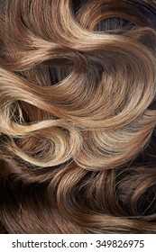 Beautiful Curl Hairstyle Of Brown Hair ,close Up