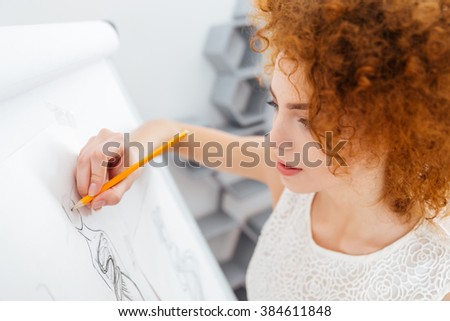 Image, Stock Photo Curly | redhead young woman