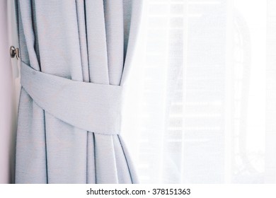 Beautiful curtain decoration in livingroom interior - Filter effect