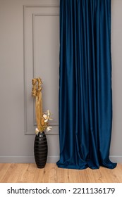 Beautiful curtains on window in stylish room interior. curtain models - Shutterstock ID 2211136179