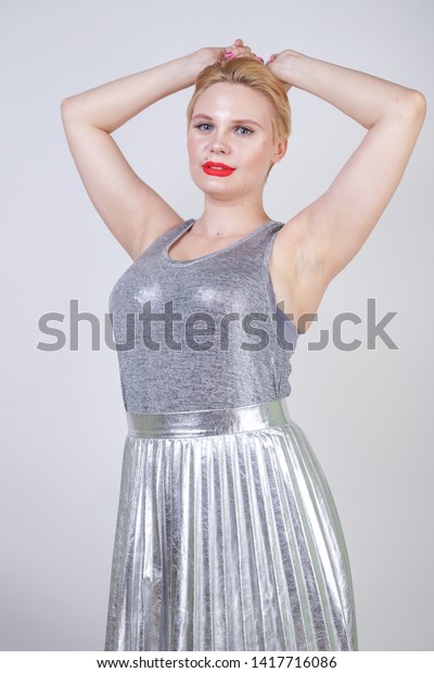 Beautiful Curvy Girl Short Hair Silver Stock Image Download Now