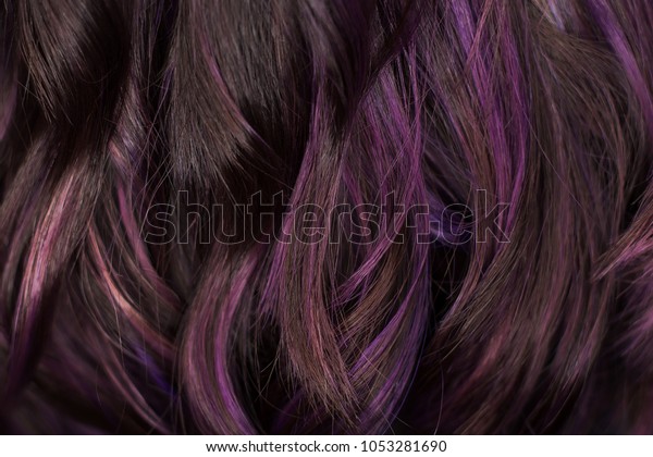 Beautiful Curvy Violet Black Hair Photographed Stock Photo Edit