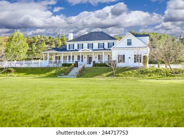 Beautiful Custom Built Home Facade And Yard.