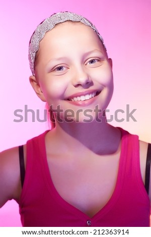 Beautiful cute teen girl smiling