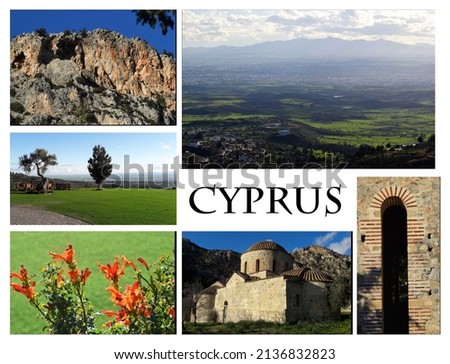 Beautiful Cyprus Postcard. Photo collage.