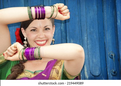 Beautiful dancer in Indian traditional dress