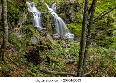 The beautiful Dardagna waterfalls in the Corno alle Scale natural park, Lizzano in Belvedere, Bologna, Italy