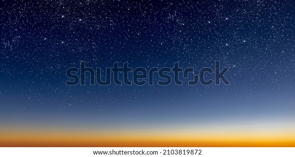 beautiful dawn of the sun with stars, gradient from\
blue to red