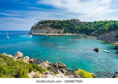 Beautiful Day At Anthony Quinn Bay Near Faliraki On The Island Of Rhodes Rodos Greece Europe