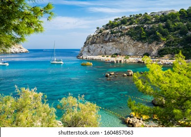 Beautiful Day At Anthony Quinn Bay Near Faliraki On The Island Of Rhodes Rodos Greece Europe