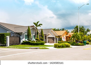 Beautiful day South Florida residential homes.