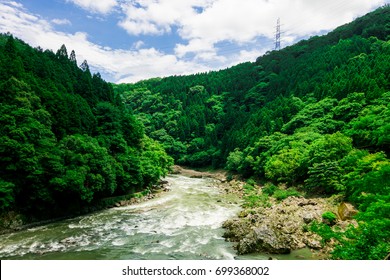 Beautiful Daylight in Spring Season at Hozugawa River in Arashiyama, Kyoto, Japan