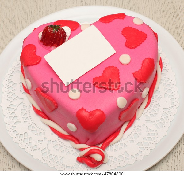 Beautiful Decorated Cake Heart Shape Strawberry Stock Photo Edit