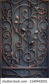 beautiful decorative metal elements forged wrought iron gates.