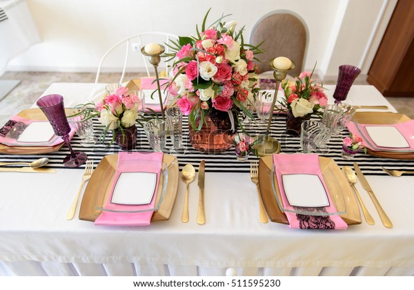 Beautiful Desserts Sweets Candy Table Wedding Stock Photo Edit