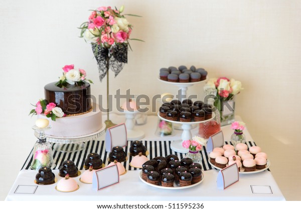 Beautiful Desserts Sweets Candy Table Wedding Stock Photo Edit