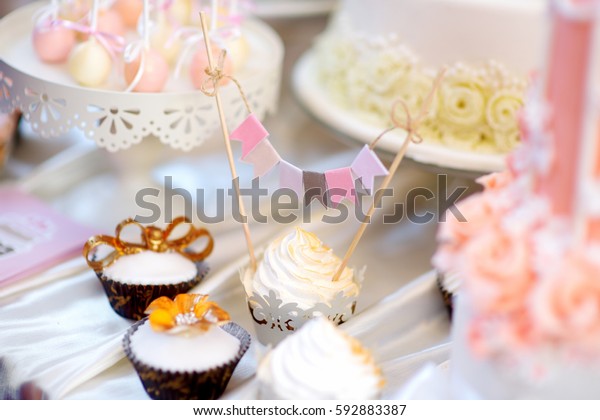 Beautiful Desserts Sweets Candy Table Wedding Stock Photo Edit