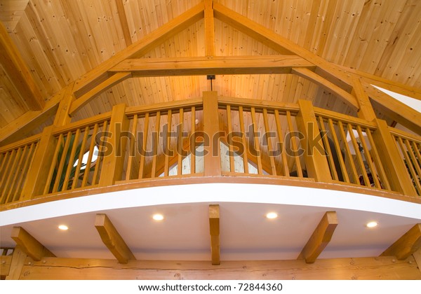 Beautiful Detailing Interior Timber Frame Home Stock Photo