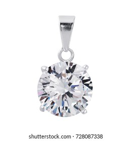 Beautiful Diamond Pendant Isolated On White