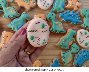 Beautiful Dinosaurs And Egg Cookie Art