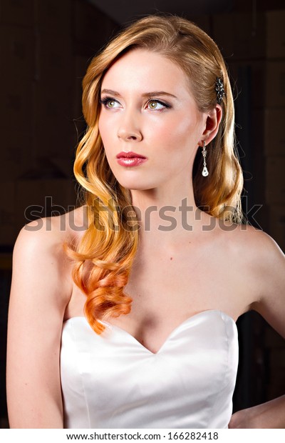 Beautiful Dirty Blonde Long Hair Posing Stock Photo Edit Now