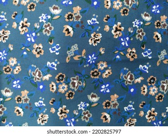 Beautiful Ditsy Flower Print Rayon Fabric, Seamless Pattern.